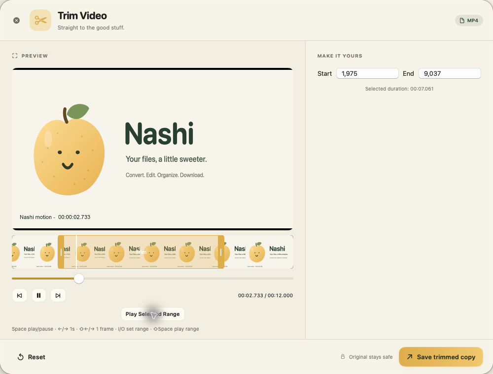 macOS · Trim video